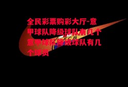 全民彩票购彩大厅-意甲球队降级球队有几个意甲球队降级球队有几个球员